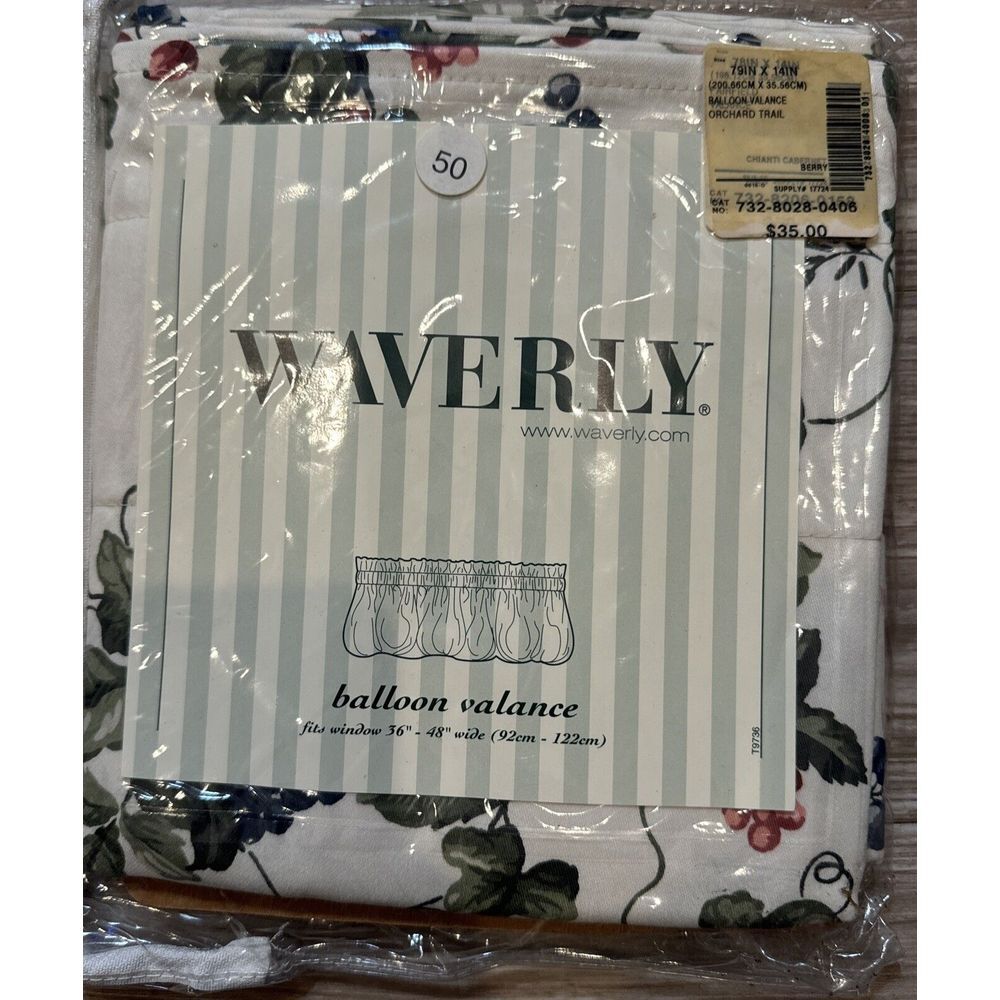 NEW Waverly Orchard Trail-Berry Balloon Valance‎ 79" x 14"